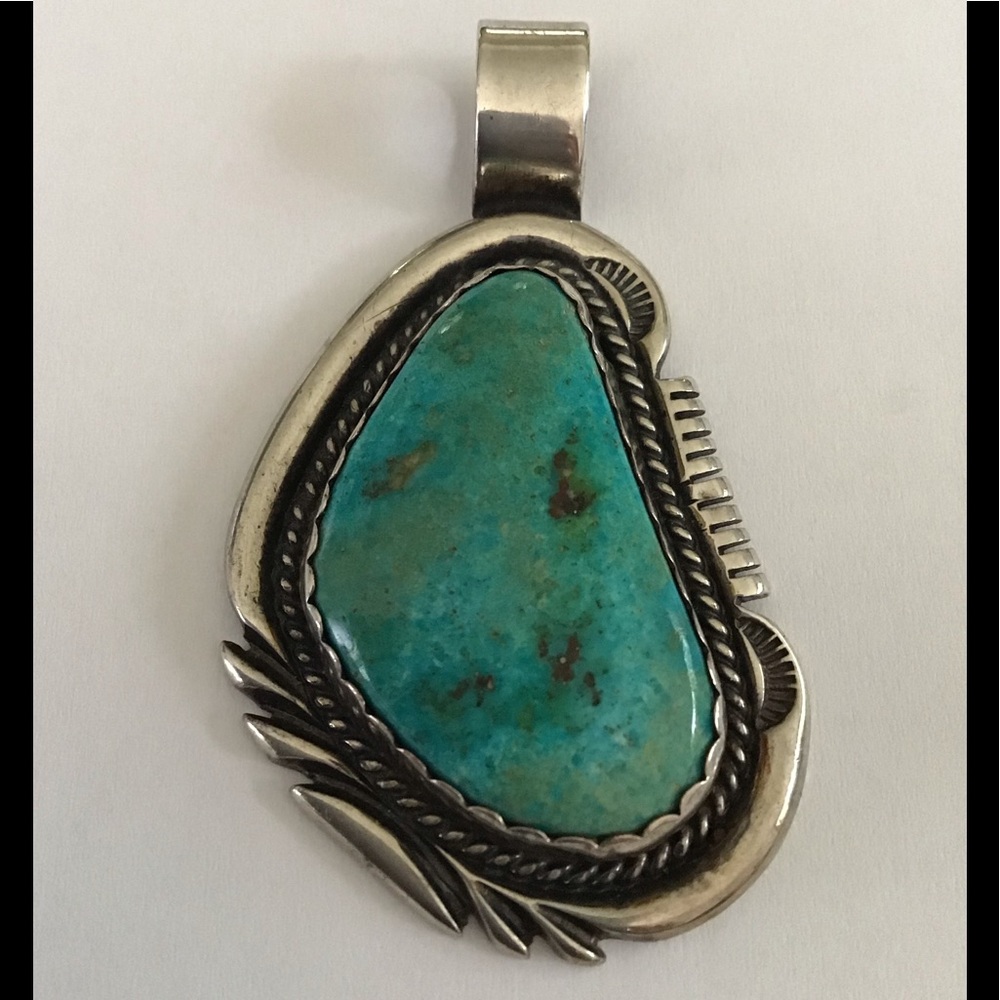 Robert Noreen Kelly LG Sterling Turquoise Pendant